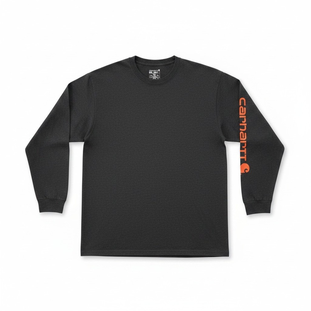Carhartt Mens 2XL Loose Fit Graphic T-Shirt Charcoal Grey Orange‎ Logo